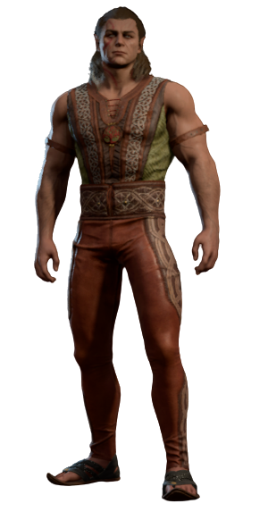 Halsin wearing his camp clothes