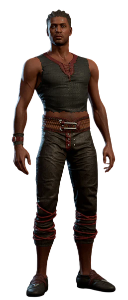 Wyll wearing his camp clothes as human