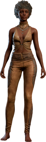 Bright Flare Leather Outfit Human Front