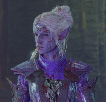 A picture of Minthara in Moonrise Towers, after vanquishing Ketheric Thorm in the Mind Flayer Colony.
