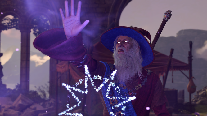 Elminster stablizing Gale's orb