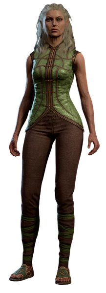 Jaheira wearing her camp clothes