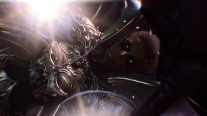 Lae'zel in the zaith'isk, eyes glowing and in agony.