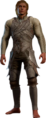 Faded Drow Leather Armour High Elf Front