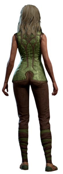 Jaheira wearing her camp clothes