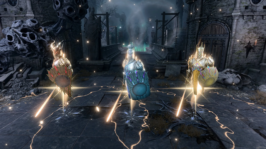 From left to right: evil, neutral, and good in-game models.