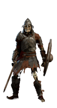 Equipped with Longsword and Shield