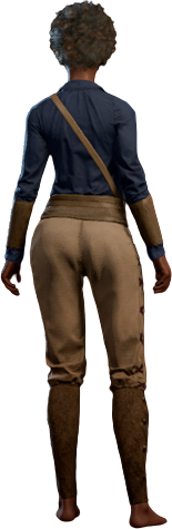 Swarthy Wayfarer in Blue Human Back