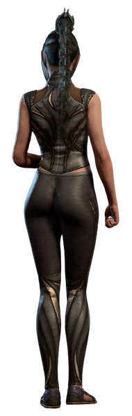 Shadowheart wearing her camp clothes